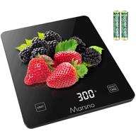 🍽️ marsno food scale: 22lb/10kg digital kitchen scale with lcd display for precise cooking & baking - 4 units, tempered glass, black logo