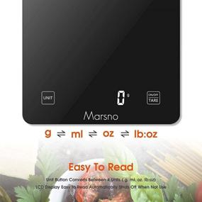 img 3 attached to 🍽️ Marsno Food Scale: 22lb/10kg Digital Kitchen Scale with LCD Display for Precise Cooking & Baking - 4 Units, Tempered Glass, Black