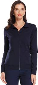 img 3 attached to 🧥 JEYONG Zip Up Scrub Jacket for Women - Perfect for Medical Professionals