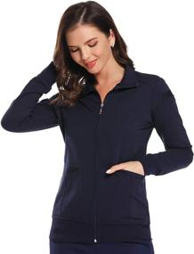 img 1 attached to 🧥 JEYONG Zip Up Scrub Jacket for Women - Perfect for Medical Professionals