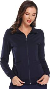 img 2 attached to 🧥 JEYONG Zip Up Scrub Jacket for Women - Perfect for Medical Professionals