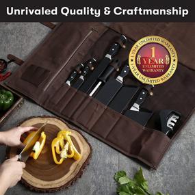 img 1 attached to Master Maison BBQ Knife Set: 15-Piece Collection with Canvas Carrying Case, Honing Rod, Sharpener, Edge Guards – Black