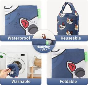 img 3 attached to Oriveegyo 6 Pack Reusable Grocery Bags - Heavy Duty, Washable & Foldable Tote Bags with Storage Pouch - Large & Cute Eco-Friendly Shopping Totes - Durable & Bulk Shopping Bags