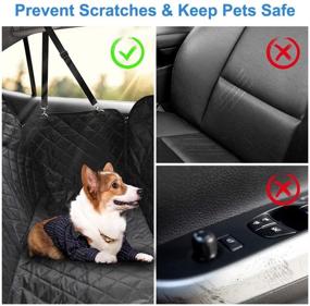 img 2 attached to 🐾 Waterproof Dog Car Seat Cover for Back Seat - HIPPIH Pet Seat Covers for Cars, Nonslip & Mesh Window, with Storage Pocket - Dog Hammock for Car Backseat