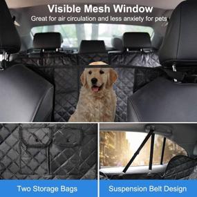 img 1 attached to 🐾 Waterproof Dog Car Seat Cover for Back Seat - HIPPIH Pet Seat Covers for Cars, Nonslip & Mesh Window, with Storage Pocket - Dog Hammock for Car Backseat