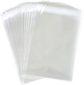 img 1 attached to 🛍️ MoloTAR 200 Count 5'' x 7'' Clear Resealable Cellophane Bags - Ideal for Bakery, Adhesive Treats, Candles, Soaps, Cookies - Poly Bags