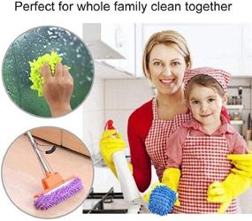 img 3 attached to 🧹 10Pcs Washable Reusable Mop Slippers: Microfiber Dust Mops for Easy Floor Cleaning - Ideal for House, Office, Bathroom, and Kitchen Sweeping - Foot Dust and Hair Cleaners for Women, Men, Kids