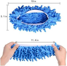 img 1 attached to 🧹 10Pcs Washable Reusable Mop Slippers: Microfiber Dust Mops for Easy Floor Cleaning - Ideal for House, Office, Bathroom, and Kitchen Sweeping - Foot Dust and Hair Cleaners for Women, Men, Kids