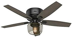 img 4 attached to 🏷️ Hunter Bennett Low Profile Ceiling Fan, 52-inch with LED Light and Remote Control - Matte Black