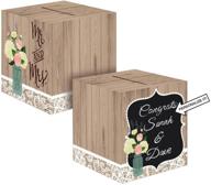 🎉 rustic wedding card holder box (single) by creative converting, multicolor, 12x12 inch logo