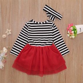 img 2 attached to Cute Girls' Top: Rainbow Striped Cotton Dress Pullover Blouse for Better SEO