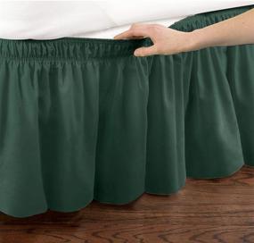 img 3 attached to 🛏️ Hunter Green Twin/Full Wrap Around Bed Skirt: Easy Fit Elastic Dust Ruffle by Collections Etc