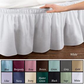 img 2 attached to 🛏️ Hunter Green Twin/Full Wrap Around Bed Skirt: Easy Fit Elastic Dust Ruffle by Collections Etc