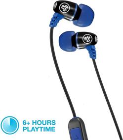 img 4 attached to 🎧 JLab Metal Bluetooth Wireless Rugged Earbuds with Titanium 8mm Drivers, 6-Hour Battery Life, Noise Isolation, Bluetooth 5.0, IP55 Sweat-Proof Rating, Extra Gel Tips & Cush Fins in Black/Blue