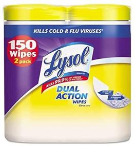 img 2 attached to 🍊 Lysol Brand Disinfecting Wipes - Dual Action, Citrus Scented - 75 Wipes per Canister, 2 Packs