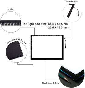 img 1 attached to 🔆 SanerDirect A2 Tracing Light Pad: Ultra-Thin Diamond Painting Light Board with Stepless Dimming, Large Size 25x18INCH, Upgraded Design, Clips & Magnet Included