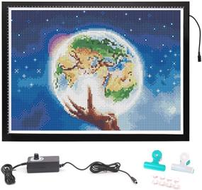 img 4 attached to 🔆 SanerDirect A2 Tracing Light Pad: Ultra-Thin Diamond Painting Light Board with Stepless Dimming, Large Size 25x18INCH, Upgraded Design, Clips & Magnet Included