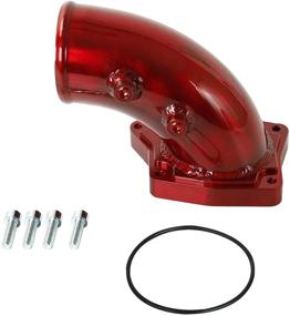 img 4 attached to 🔥 Red High Flow Intake Elbow for Ford 6.0L V8 Powerstroke Diesel 2003-2007: Enhance Performance!