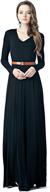 👗 cyp women's v-neck long sleeve elegant formal cocktail evening belted maxi dress – enchant your prince logo