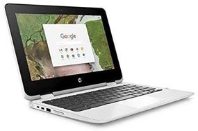 img 1 attached to 💻 Ноутбук HP X360 11.6-дюймовый 2-в-1 с сенсорным экраном HD Chromebook, Intel Celeron N3350 до 2,4 ГГц, 4 ГБ DDR4, 64 ГБ eMMC, WiFi, веб-камера, стереодинамики, Bluetooth 4.2, Chrome OS, белый цвет снега