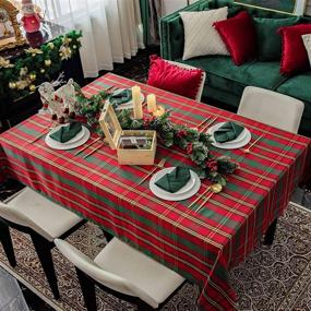 img 1 attached to 🍽️ Hosonson Waterproof Tablecloth 60X84 Inch - Ideal Table Linen Cover for Holiday Decorations, Reusable & Easy to Clean - Perfect for Food Service Equipment & Supplies