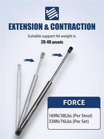 img 2 attached to OTUAYAUTO 16 Inch Lift Support - 169N/38Lbs Universal Gas Strut - Replacement for Truck Cap, Camper Shell Shocks, Leer Topper, Canopy Window Lift, Tool Box - Pack of 2 - OEM# C16-09209