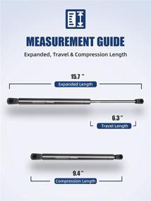 img 3 attached to OTUAYAUTO 16 Inch Lift Support - 169N/38Lbs Universal Gas Strut - Replacement for Truck Cap, Camper Shell Shocks, Leer Topper, Canopy Window Lift, Tool Box - Pack of 2 - OEM# C16-09209