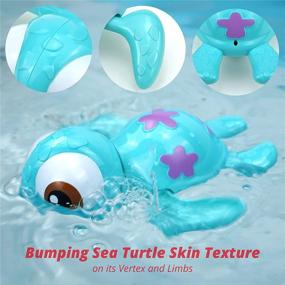 img 1 attached to DUCKBOXX XX Blue Wind-up Sea Turtles Bath Toys for Toddlers and Babies