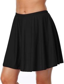 img 4 attached to Hilor Women's High Waisted Swim Skirt Bottoms: The Perfect Athletic Tankini Swimsuits Skirt with Panty