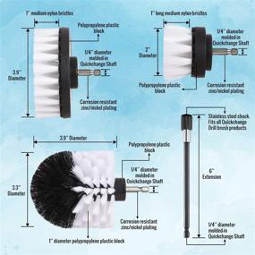 img 3 attached to 🧼 Hiware 4-Piece Drill Brush Car Detailing Kit with Extendable Attachment, Soft Bristle Power Scrubber Brush Set for Car Cleaning, Boat, Seat, Carpet, Upholstery, Shower Door - White