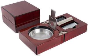 img 2 attached to 💨 Compact and Stylish Cherry Folding Ashtray with Integrated Lighter - Mantello