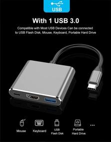 img 3 attached to USB C to HDMI Adapter(4k@60Hz), USB Type C Adapter Multiport AV Converter with 4K HDMI Output USB C Port and USD3.0 Charging Port Compatible for MacBook Pro, iPad Pro 2018, Galaxy S20 and More