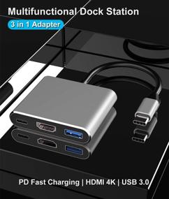 img 1 attached to USB C to HDMI Adapter(4k@60Hz), USB Type C Adapter Multiport AV Converter with 4K HDMI Output USB C Port and USD3.0 Charging Port Compatible for MacBook Pro, iPad Pro 2018, Galaxy S20 and More