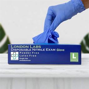 img 4 attached to 100 Pack of Medium Nitrile Gloves, Latex-Free Disposable Gloves for Multipurpose Use