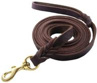 braided genuine leather dog training leash - handmade, 8.5 feet, brown logo