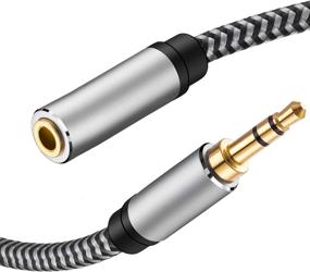 img 3 attached to 🎧 4ft Aux Extension Cable, Morelecs Headphone Extension Cable Male to Female Stereo Audio Cable Nylon Braided 3.5mm Aux Cable Extension Compatible with Phones, Headphones, and Speakers