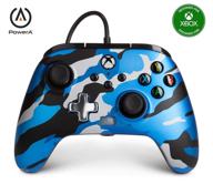 powera enhanced wired controller for xbox - metallic blue camo: a superior gamepad for xbox series x/s logo