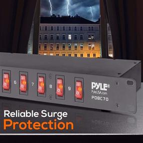 img 2 attached to Pyle PDBC70: 9 Outlet PDU Power Strip Surge Protector - 150 Joules, Heavy-Duty Electric Extension Cord with Rack Mount Protection and 9 Front Switches