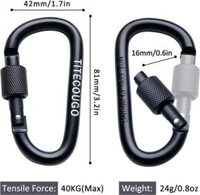 img 3 attached to Durable TITECOUGO Aluminum Alloy D-Ring Key Chain Clip for Camping & Hiking - High Strength Carabiner for Outdoor Activities (Not for Climbing)