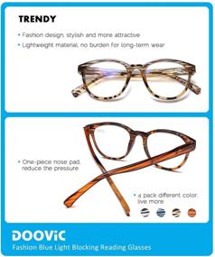 img 2 attached to DOOViC Blue Light Blocking Computer Reading Glasses: Stylish Striped Design, Anti-Eyestrain, 4 Pack Readers for Women Men, 2.00 Strength with Spring Hinge