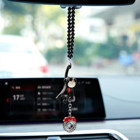 img 3 attached to 🐵 YGMONER Sunglasses Monkey Car Charm: Stylish Interior Rear View Mirror Hanging (Black with Brake Caliper Detail)
