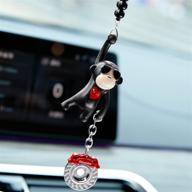 🐵 ygmoner sunglasses monkey car charm: stylish interior rear view mirror hanging (black with brake caliper detail) logo