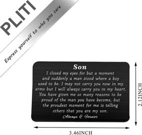 img 3 attached to 👨 PLITI Proud of You Wallet Card for Son: Engraved Gift to Show My Love & Support