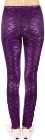 img 2 attached to HDE Mermaid Leggings Metallic Costume Girls' Clothing