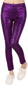 img 4 attached to HDE Mermaid Leggings Metallic Costume Girls' Clothing