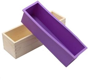 img 1 attached to 🧼 DD-life Flexible Rectangular Soap Silicone Loaf Mold Wood Box - 42oz Soap Making Supplies