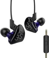 kz es3 dynamic hybrid dual driver in ear headphones (purple with mic) logo