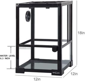 img 3 attached to 🦎 REPTIZOO 10 Gallon Full Glass Reptile Terrarium - 12"x12"x18" - Small Habitat Cage for Reptile, Lizard, Frog, Insects & Small Animals - Top Screen Ventilation & Feeding - Ideal for SEO
