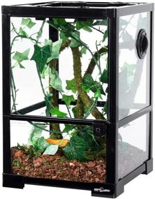 img 4 attached to 🦎 REPTIZOO 10 Gallon Full Glass Reptile Terrarium - 12"x12"x18" - Small Habitat Cage for Reptile, Lizard, Frog, Insects & Small Animals - Top Screen Ventilation & Feeding - Ideal for SEO