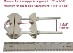 img 1 attached to Антикоррозийный двойной скреп-маст с зажимом в форме буквы V и U-образными болтами - идеально подходит для установки телевизионных, СВ- и радиолюбительских антенн на двойные трубы, 2 комплекта.